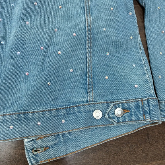 George Light Blue Denim Jacket with Rhinestones NWT - Picture 7 of 13